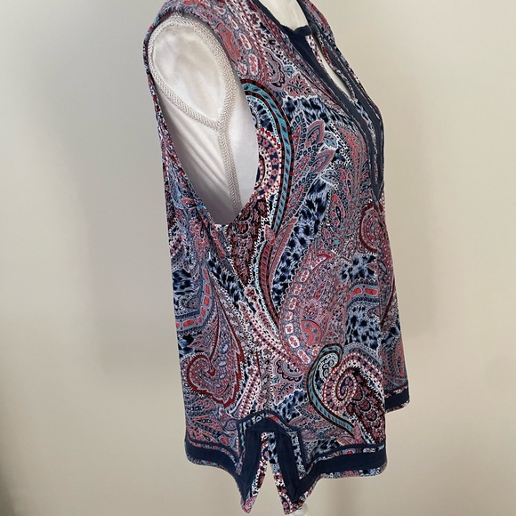 Peck & Peck Multicolor Paisley Sleeveless Top - Picture 5 of 9